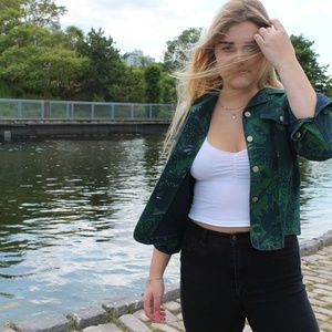 Vintage Blue and Green Denim Jacket